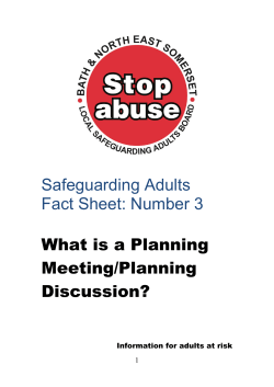 Safeguarding Adults Fact Sheet: Number 3 What is a