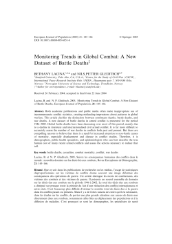 Monitoring Trends in Global Combat: A New Dataset of Battle Deaths z
