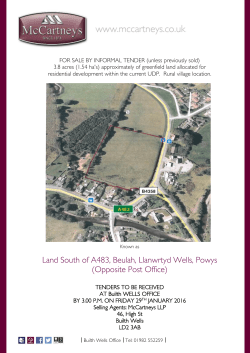 Land South of A483, Beulah, Llanwrtyd Wells, Powys (Opposite Post