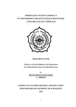 personality of king george vi in tom hooper`s the king`s speech movie