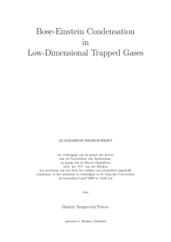 Bose-Einstein Condensation in Low