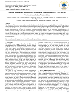 Economic related barrier of tribal women dropouts from literacy