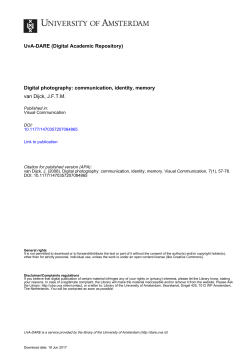 Digital photography: communication, identity, memory van Dijck, JFTM