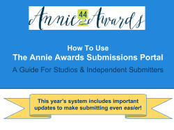 How To Submit - Annie Awards