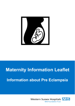 Pre Eclampsia - Western Sussex Hospitals