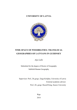 UNIVERSITY OF LATVIA TIME-SPACE OF