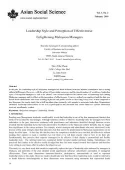 Enlightening Malaysian Managers - United Nations Information