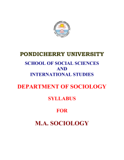 ma sociology - Pondicherry University