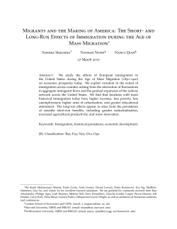and Long-Run Effects of Immigration during the Age of Mass Migration