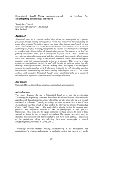 Stimulated Recall- A Method for Investigating Technology