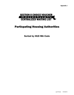 Particpating Housing Authorities