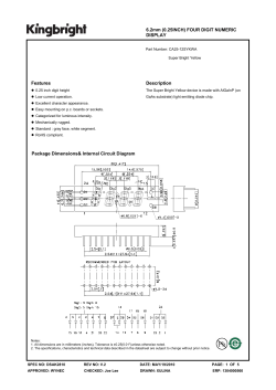6.2mm (0.25INCH) FOUR DIGIT NUMERIC DISPLAY Features