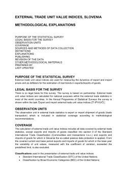 External trade unit value indices, Slovenia
