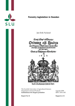 Forestry legislation in Sweden - Epsilon Open Archive
