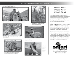 2014 Safari Outfitters Price List