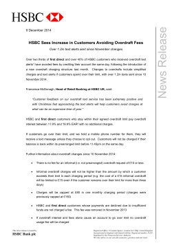 HSBC sees increase in customers avoiding overdraft fees