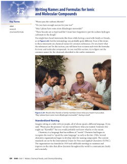 2.2 Writing Names and Formulas for Ionic and Molecular Compounds