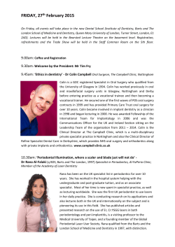 FRIDAY, 27th February 2015 - Queen Mary University of London