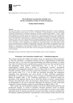 19 Moral dilemmas in professions of public trust and the