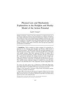 Physical Law and Mechanistic Explanation in the Hodgkin and