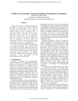 Profiles as Conversation: Networked Identity Performance on