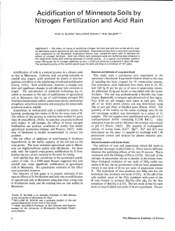 Acidification of Minnesota Soils by Nitrogen Fertilization and Acid Rain