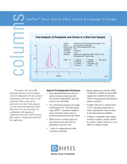 IonPac Fast Anion IIIA Anion-Exchange Column Datasheet