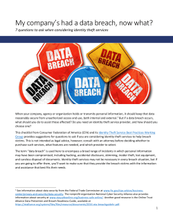 My company`s had a data breach, now what?