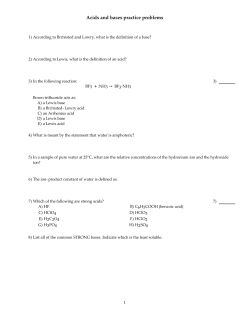 Acids and bases practice problems