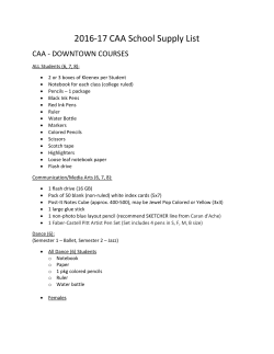 2016-17 CAA School Supply List