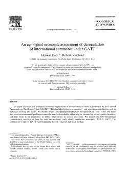 An ecological-economic assessment of deregulation of international