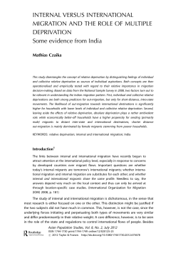 INTERNAL VERSUS INTERNATIONAL MIGRATION AND THE