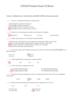 Section 1 - Multiple Choice - Write the letter of the BEST