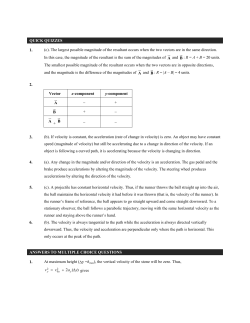 QUICK QUIZZES 1. (c). The largest possible magnitude of the