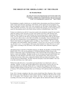 Rhoda Family Origins