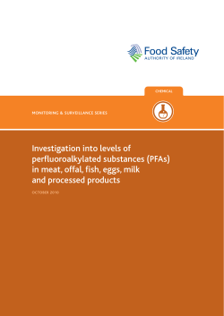 Investigation into levels of perfluoroalkylated substances (PFAs) in