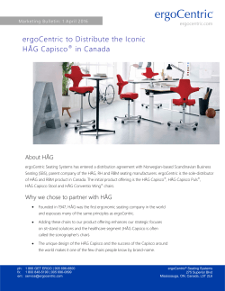 ergoCentric to Distribute the Iconic HAG Capisco in Canada