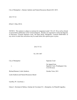City of Montpelier v. Barnett, Sanborn and Natural Resources Board