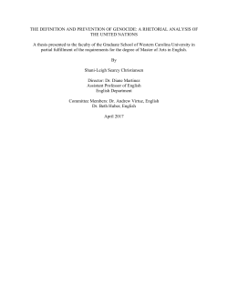 THE DEFINITION AND PREVENTION OF GENOCIDE