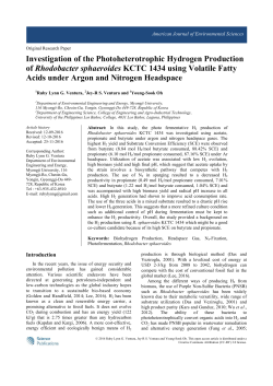 Investigation of the Photoheterotrophic Hydrogen Production of