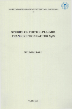 STUDIES OF THE TOL PLASMID TRANSCRIPTION FACTOR XylS