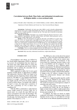 Correlation between Body Mass Index and abdominal