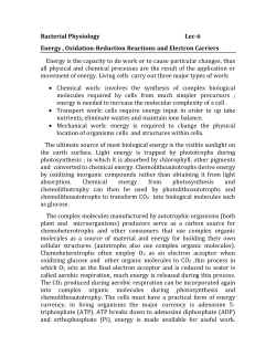 Bacterial Physiology Lec-6 Energy , Oxidation