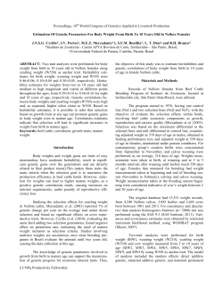 602 - Estimation Of Genetic Parameters For Body Weight From Birth