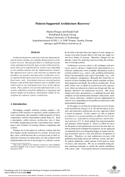 Pattern-supported architecture recovery - Program