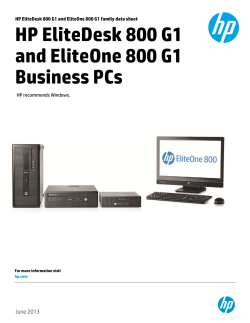 HP EliteDesk 800 G1 and EliteOne 800 G1 family data sheet