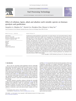 Effect of cellulose, lignin, alkali and alkaline earth