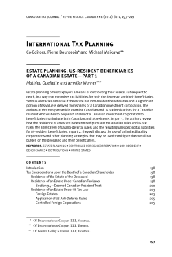 Canadian Tax Journal, Vol. 62, no. 1, 2014