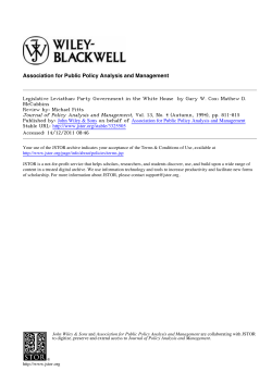 Legislative Leviathan: Party Government in the White House</article