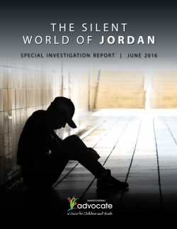 The Silent World of Jordan - Saskatchewan Advocate for Children